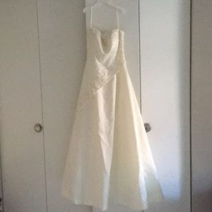 Cream colored formal dress. Spaghetti straps